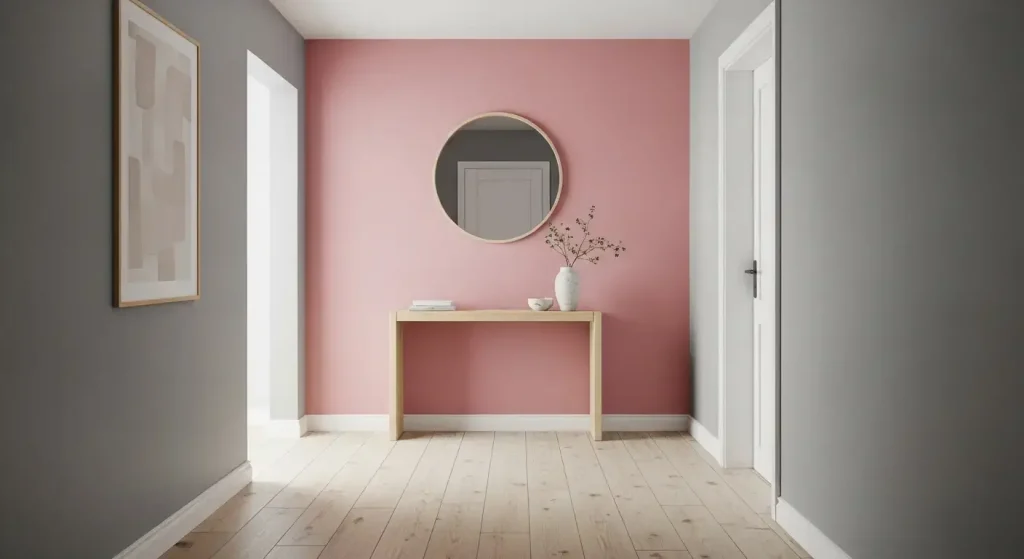 Couloir 2 couleurs (rose poudrée et gris perle)