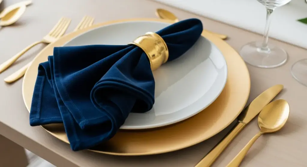 Couvert et accessoires couleur or