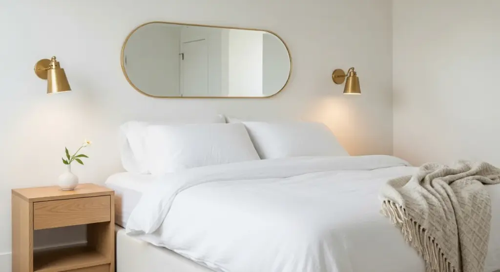 Déco chambre blanc et or