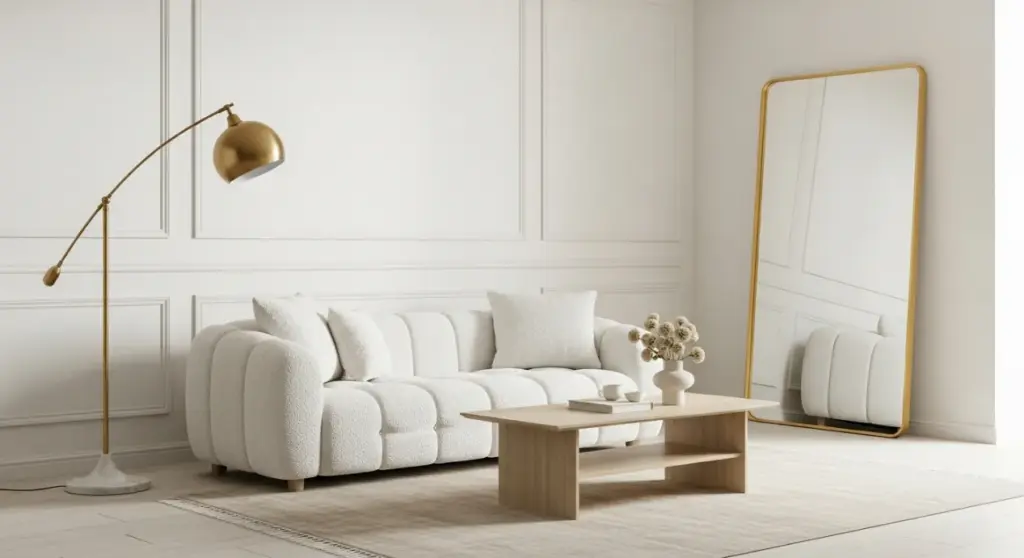 Décoration salon or et blanc