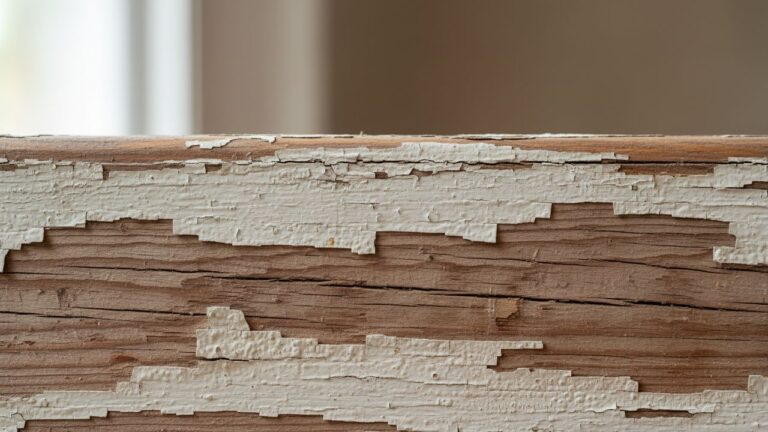 Peinture qui s'écaille sur du bois