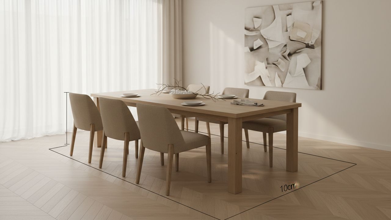 Dimensions table rectangulaire pour huit personnes