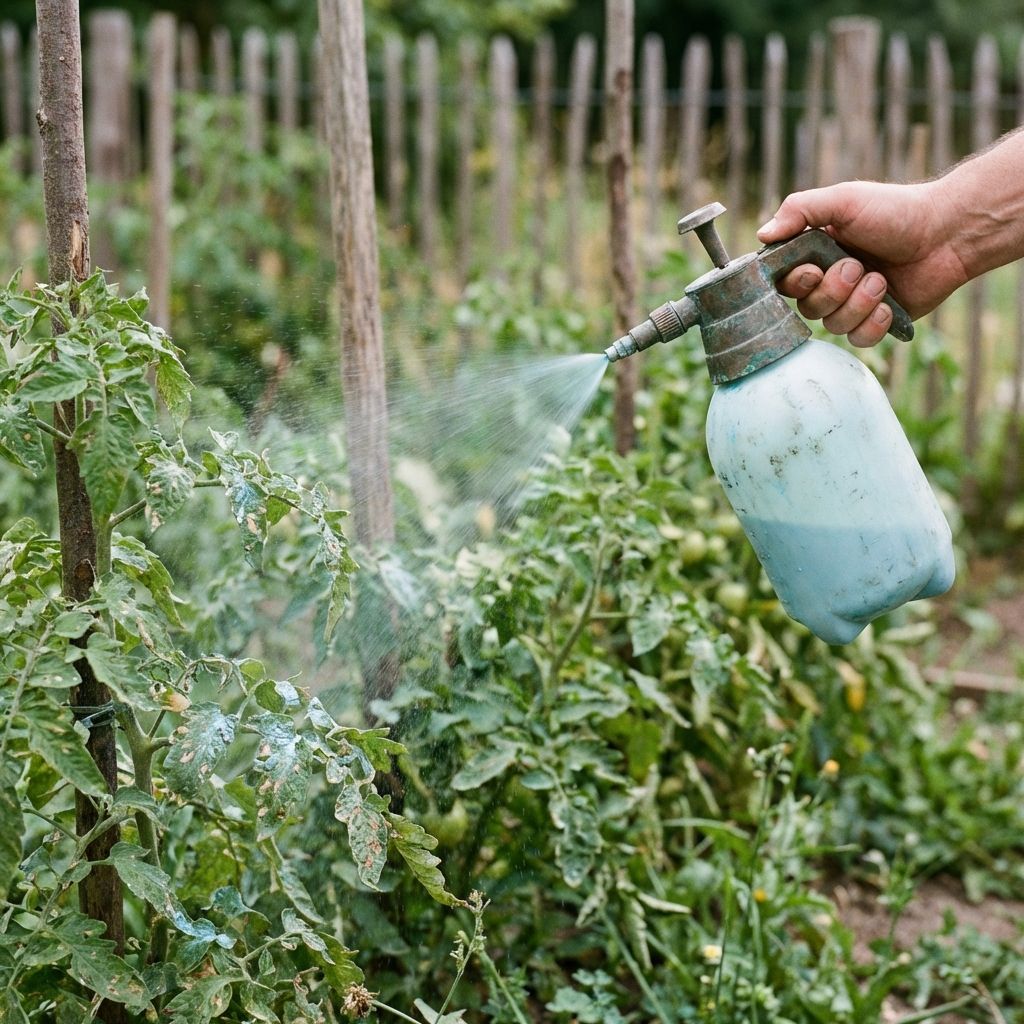 Pulvériser le produit sur des tomates