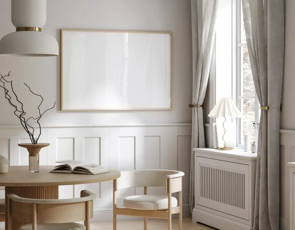 Belle décoration tons bois et blanc
