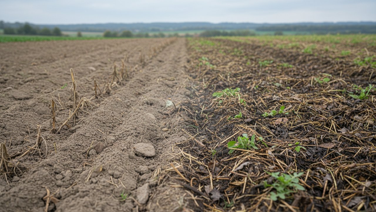 Différence de rémanence du glyphosate entre semis direct et sol travaillé
