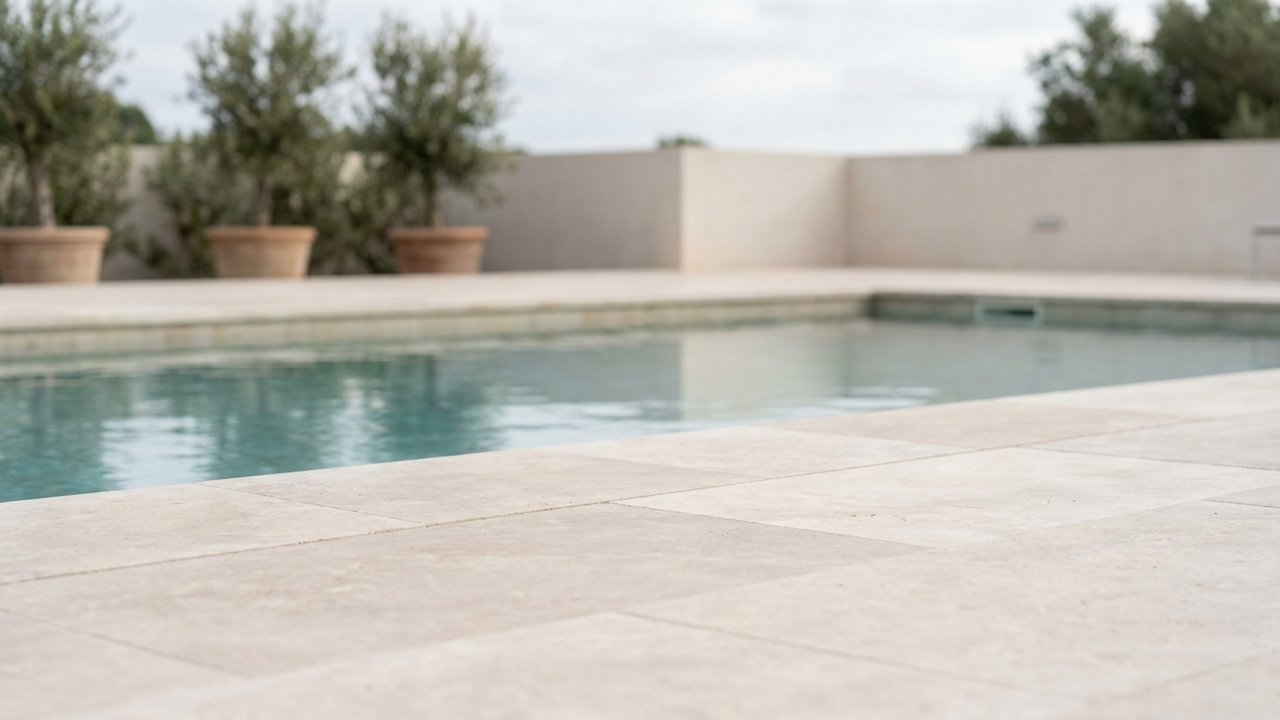 Margelles de piscine propres et bien entretenues