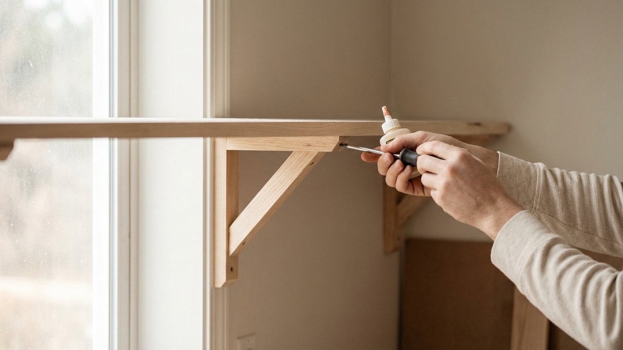 Assemblage de la structure d'un placard en bois avec vis et colle