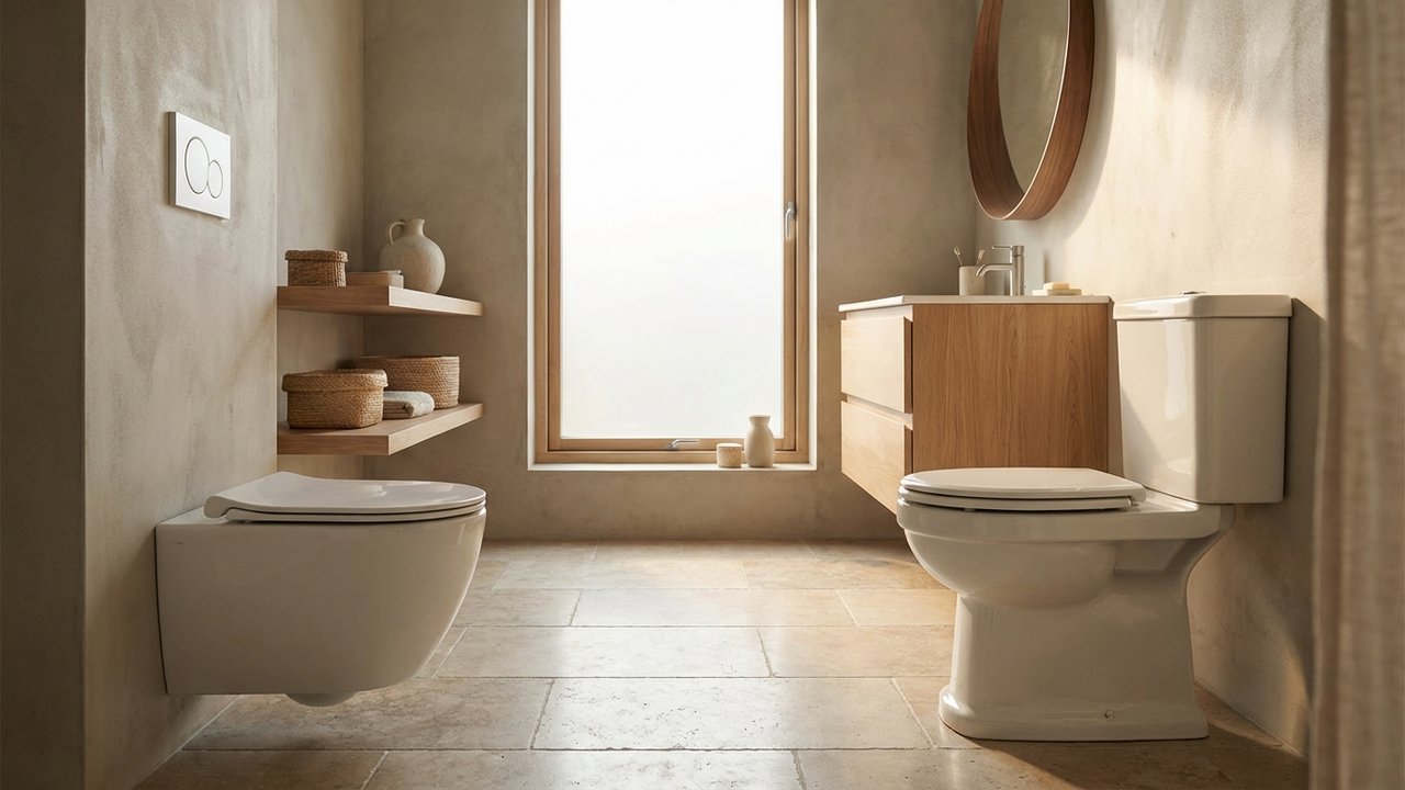 Comparaison entre un WC suspendu et un WC à poser