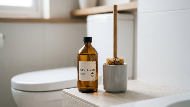 Acide chlorhydrique pour nettoyage WC avec équipement de sécurité