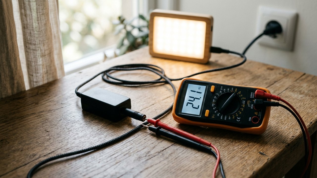 Diagnostic d'alimentation ruban LED avec multimètre