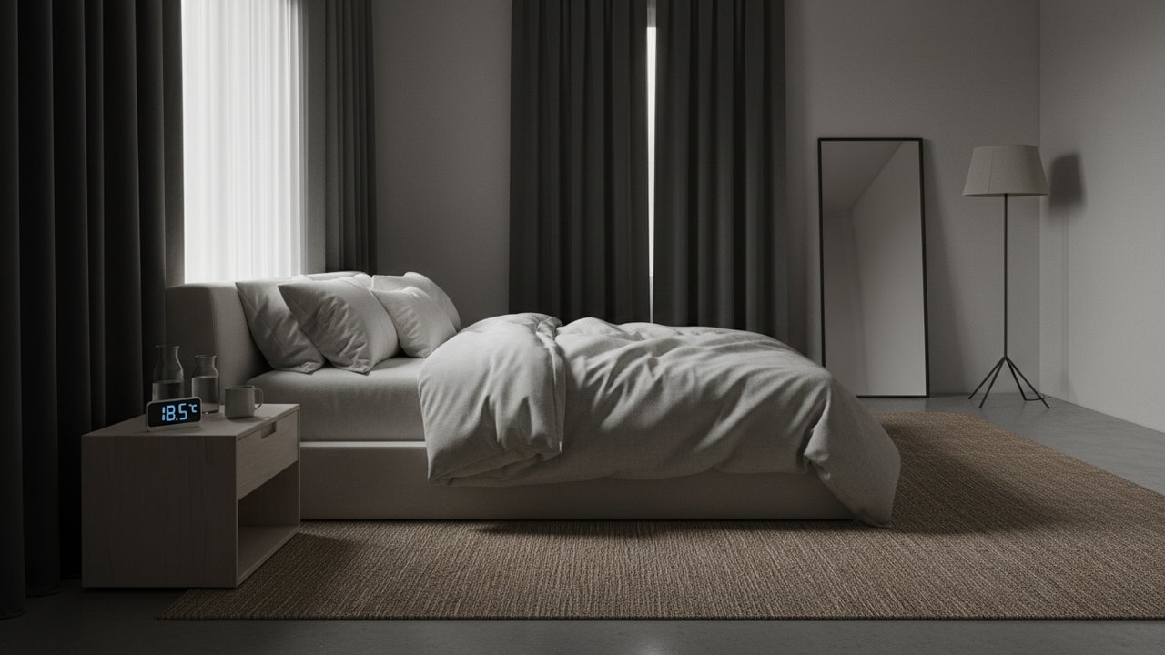 Chambre propice au sommeil avec rideaux occultants et température fraîche