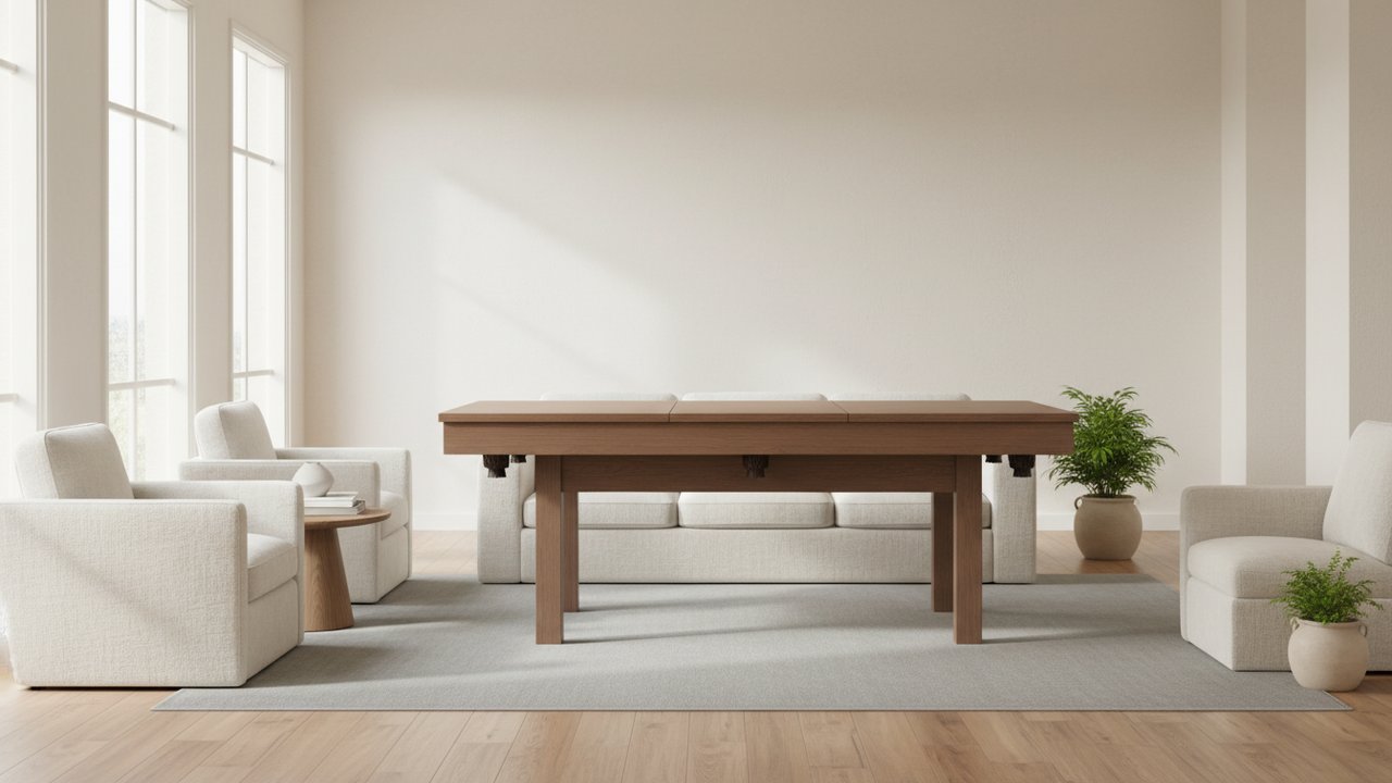 Table de billard convertible avec plateau amovible pour salle à manger