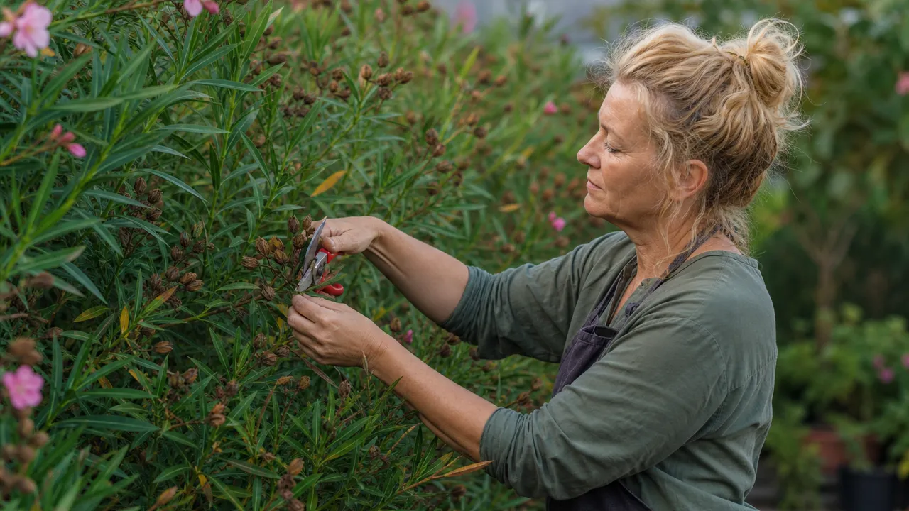 Couper les haricots du laurier-rose après floraison